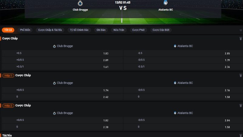 Club Brugge vs Atalanta