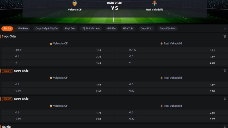 Valencia vs Real Valladolid