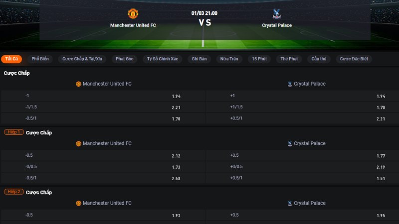 MU vs Crystal Palace