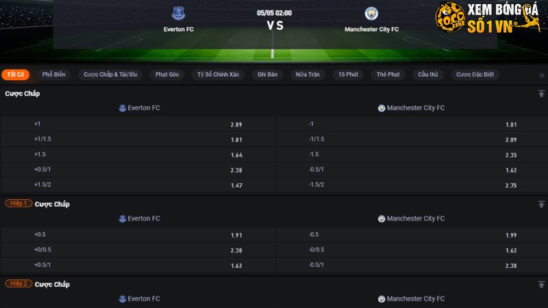 Everton vs Man City
